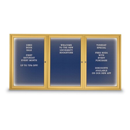 United Visual Products Indoor Enclosed Combo Board, 42"x32", Black Frame/Black & Ultramarine UVCB4232B-BLACK-ULTMAR